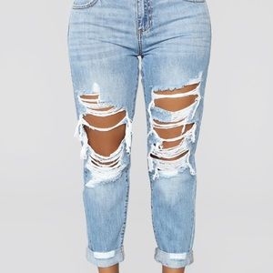 FN Jax Distressed High Rise BF Jeans